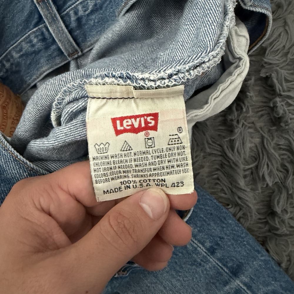 Vintage Levi 501xx Made In USA Button Fly Jeans Size 34x30 Faded Light Wash 90s - Picture 4 of 5